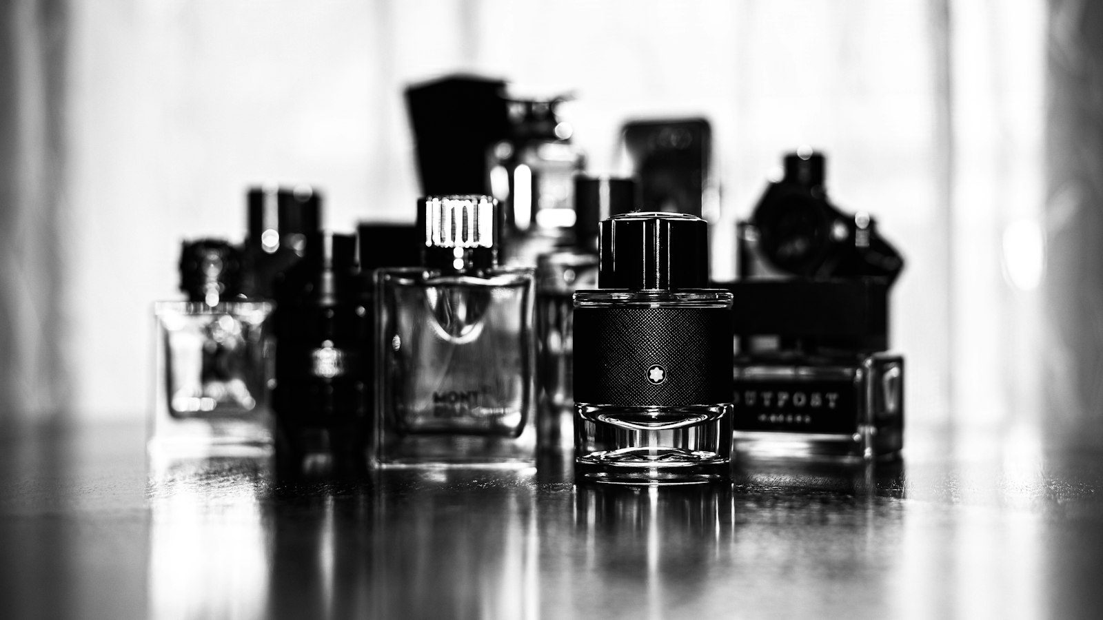 Man applying cologne