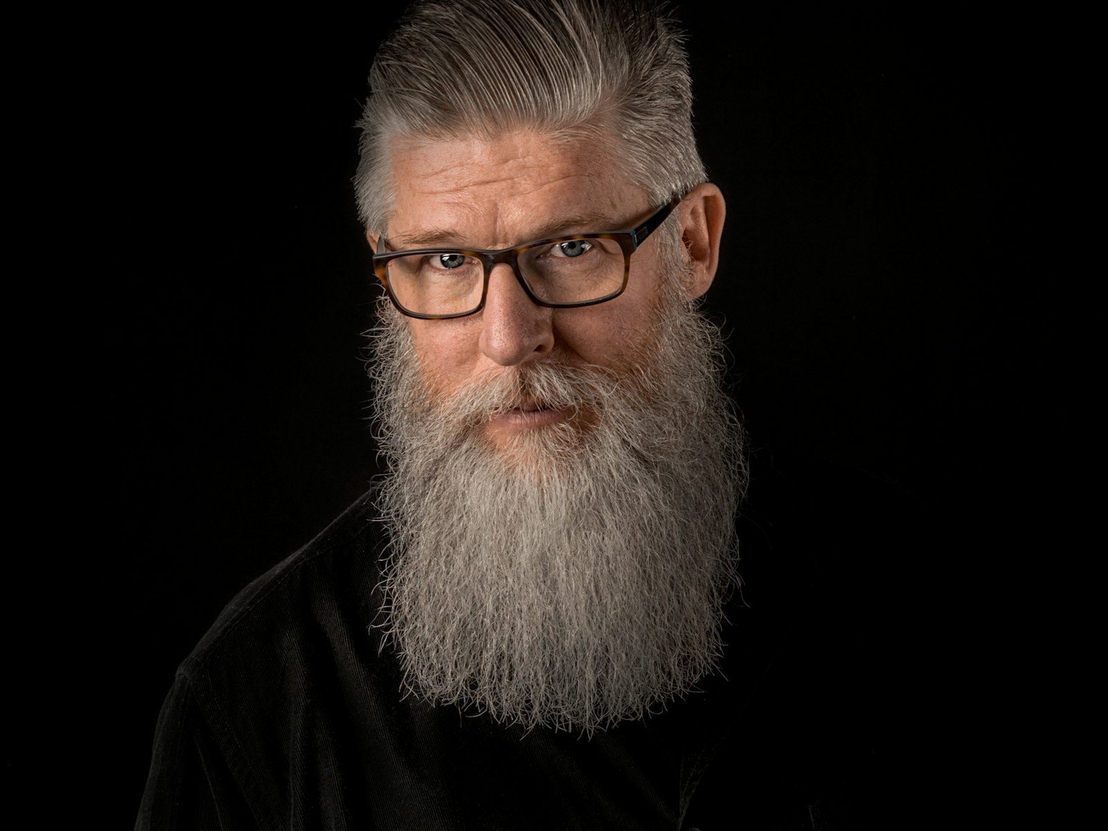 Man with a shaped beard