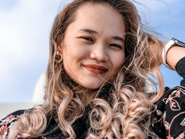 Soft wavy hair from a Korean perm