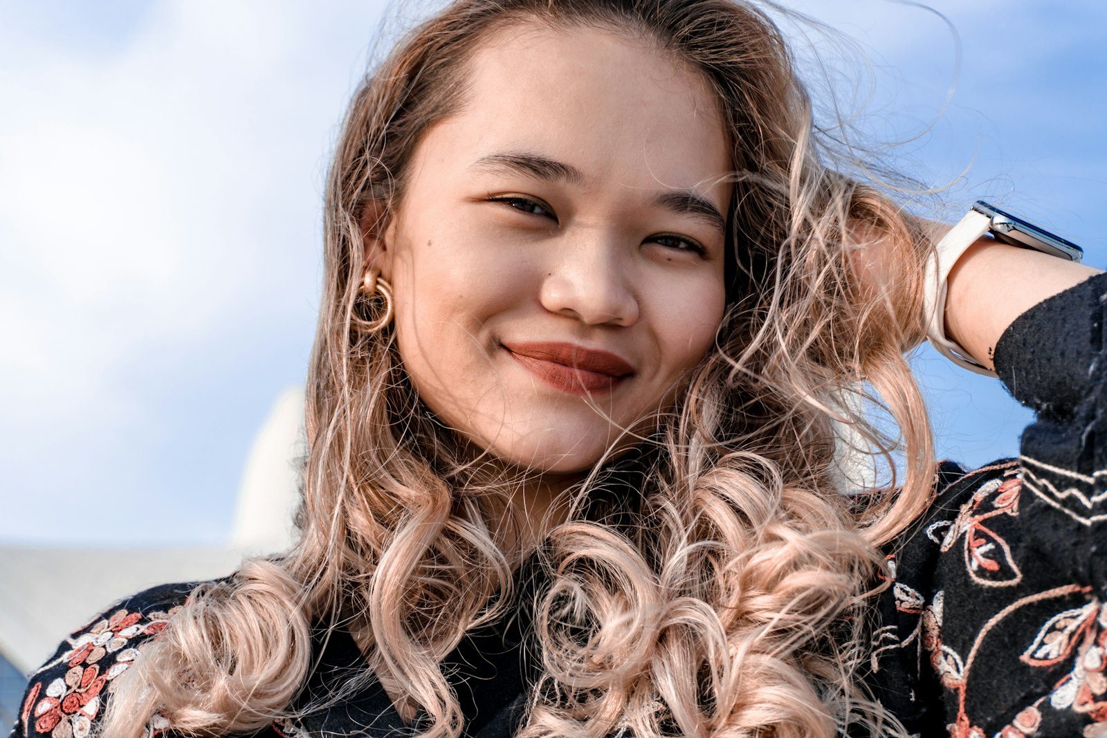 Soft wavy hair from a Korean perm