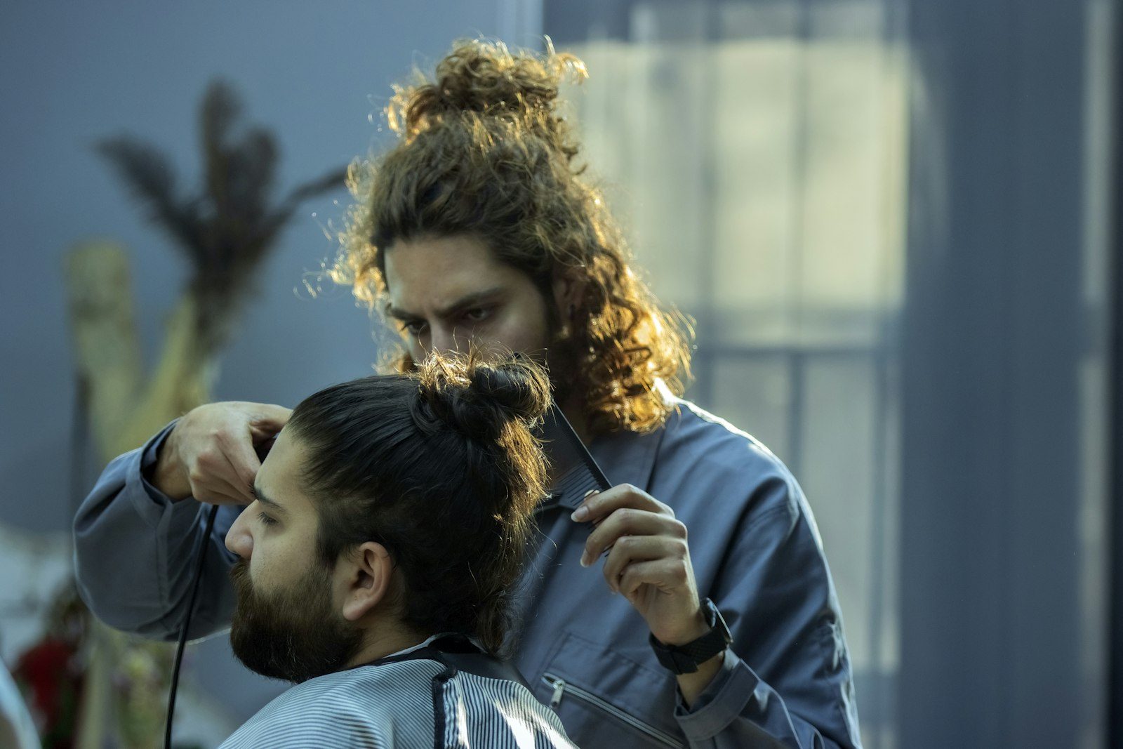 Curly and wavy men's hair