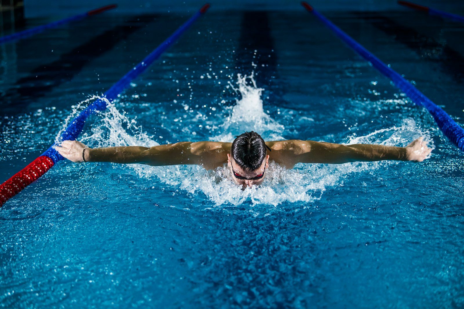 Man at a swimming pool