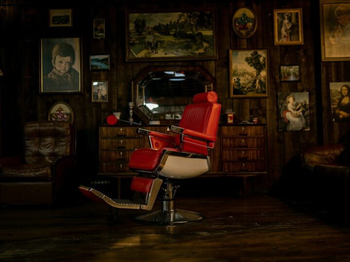 Barbershop interior with chairs